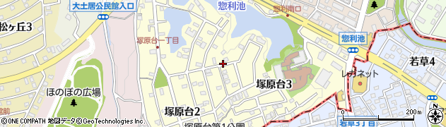 福岡県春日市塚原台周辺の地図
