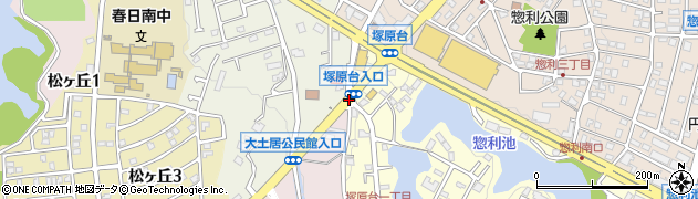 塚原台入口周辺の地図