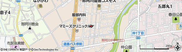 福岡県那珂川市道善周辺の地図