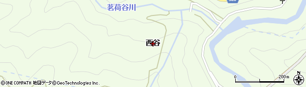 愛媛県久万高原町（上浮穴郡）西谷周辺の地図