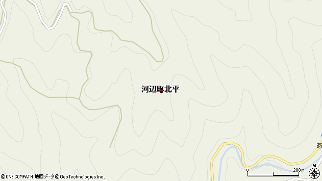 〒797-1608 愛媛県大洲市河辺町北平の地図