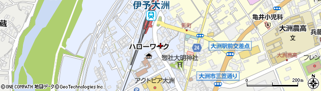 愛媛県大洲市中村221周辺の地図