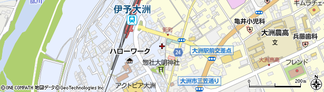 愛媛県大洲市中村232周辺の地図