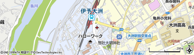 愛媛県大洲市中村222周辺の地図