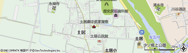 土居廓中武家屋敷周辺の地図