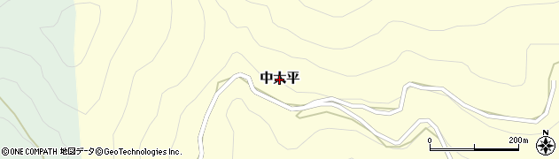 高知県越知町（高岡郡）中大平周辺の地図