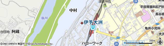 愛媛県大洲市中村1057-3周辺の地図