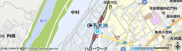 愛媛県大洲市中村1058周辺の地図
