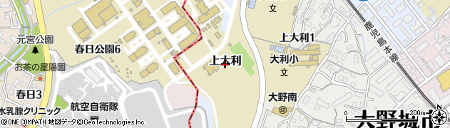 福岡県大野城市上大利周辺の地図
