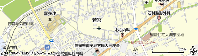 愛媛県大洲市若宮周辺の地図