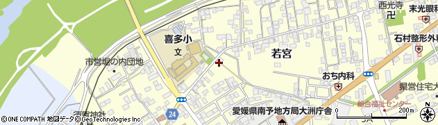 愛媛県大洲市若宮197周辺の地図