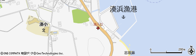 湊入口周辺の地図