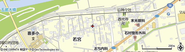 愛媛県大洲市若宮76周辺の地図
