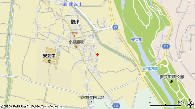 〒784-0041 高知県安芸市僧津の地図