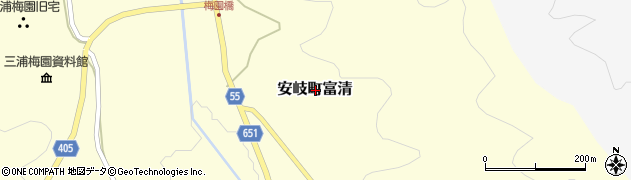 大分県国東市安岐町富清周辺の地図