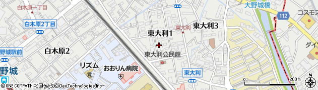 福岡県大野城市東大利周辺の地図
