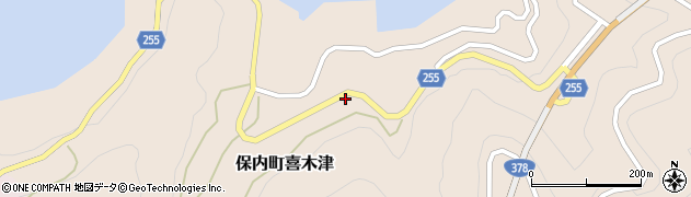 喜木津簡易郵便局周辺の地図