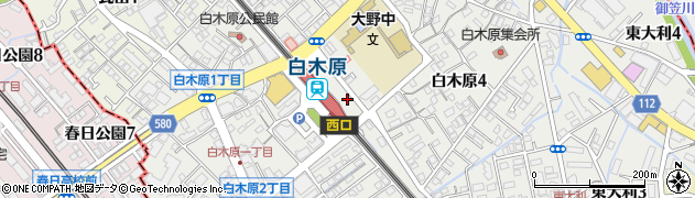 福岡県大野城市白木原周辺の地図