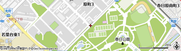 福岡県春日市原町周辺の地図