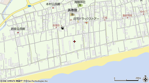 〒783-0083 高知県南国市浜改田の地図