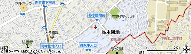 福岡県福岡市南区弥永団地50周辺の地図