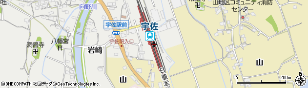 宇佐駅周辺の地図