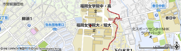 福岡女学院　大学・大学短期大学部・図書館周辺の地図