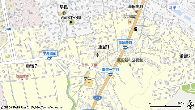 〒811-1101 福岡県福岡市早良区重留の地図