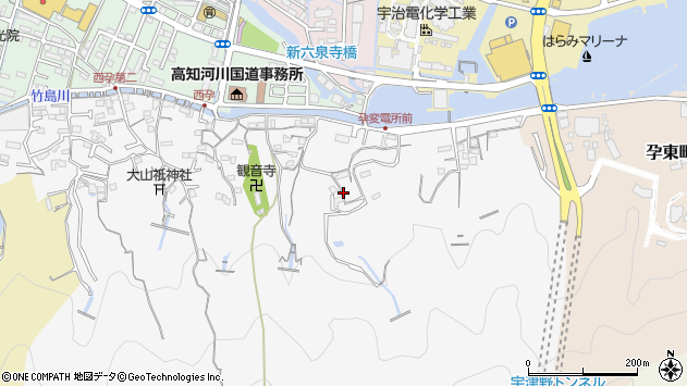 〒780-8022 高知県高知市孕西町の地図