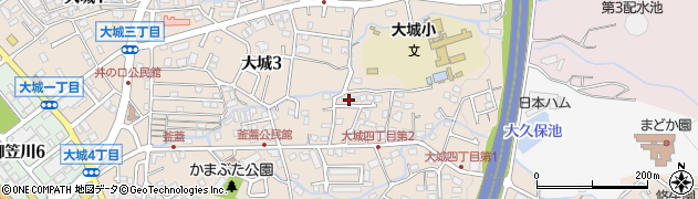 福岡県大野城市大城周辺の地図