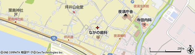 高知県香南市夜須町坪井周辺の地図