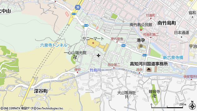 〒780-8023 高知県高知市六泉寺町の地図