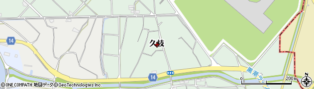 高知県南国市久枝周辺の地図