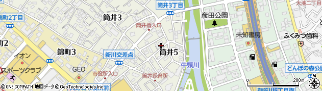 福岡県大野城市筒井5丁目周辺の地図