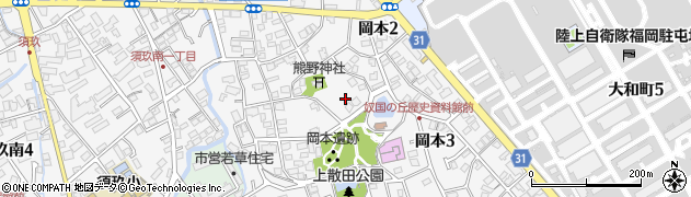 福岡県春日市岡本周辺の地図