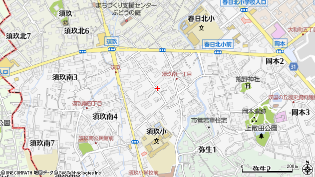 〒816-0863 福岡県春日市須玖南の地図