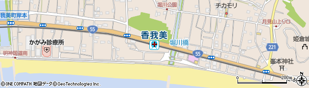 高知県香南市周辺の地図
