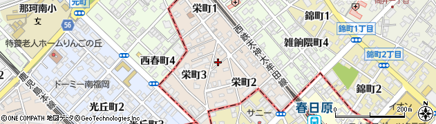 福岡県大野城市栄町周辺の地図
