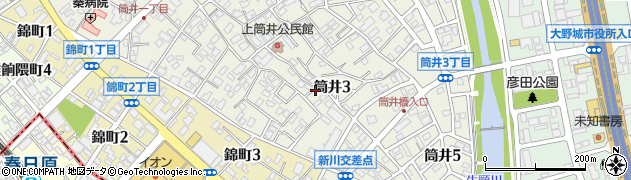 福岡県大野城市筒井3丁目周辺の地図