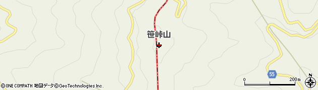 笹峠山周辺の地図