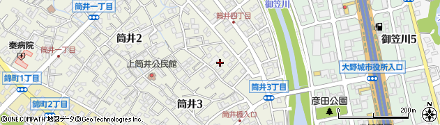 福岡県大野城市筒井3丁目12周辺の地図