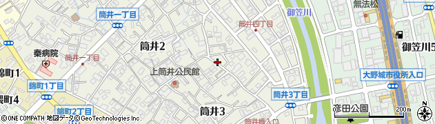 福岡県大野城市筒井3丁目11周辺の地図