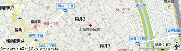 福岡県大野城市筒井2丁目周辺の地図