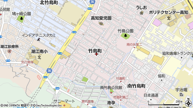 〒780-8018 高知県高知市竹島町の地図
