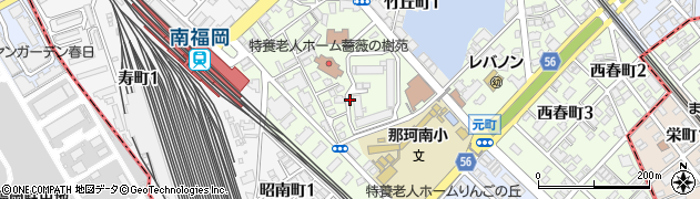 福岡県福岡市博多区元町周辺の地図