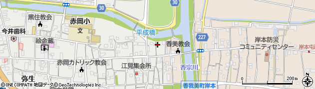 高知県香南市赤岡町江見町周辺の地図