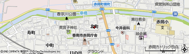 高知県香南市赤岡町（北町）周辺の地図