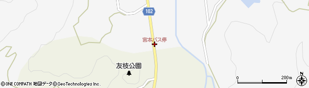 宮本バス停周辺の地図