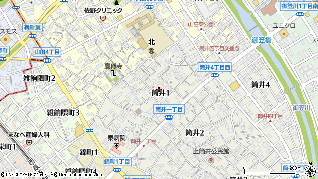 〒816-0931 福岡県大野城市筒井の地図