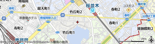 福岡県福岡市博多区竹丘町周辺の地図